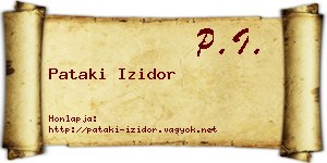 Pataki Izidor névjegykártya